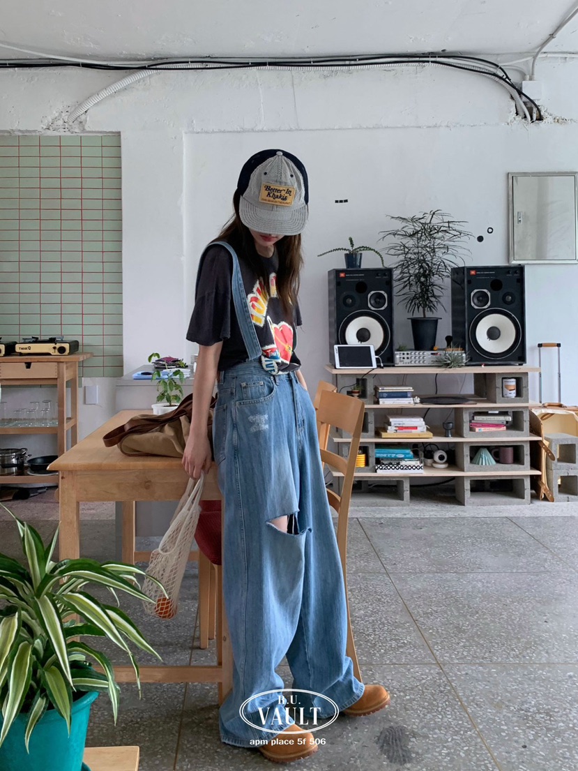 VAULT東大門實拍韓國女士新款時尚人氣休閑熱賣26夏季背帶褲VAULT背帶褲