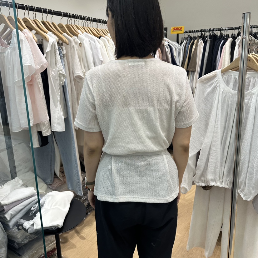 M.G.N韓國代購女士新品人氣時尚26夏季T恤含繩腰帶亞麻MAGNETT恤