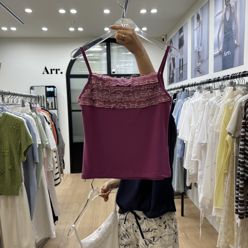 ARR韓國東大門代購女裝新品26夏季熱賣休閑時尚吊帶背心網狀ARR吊帶/背心圖色2
