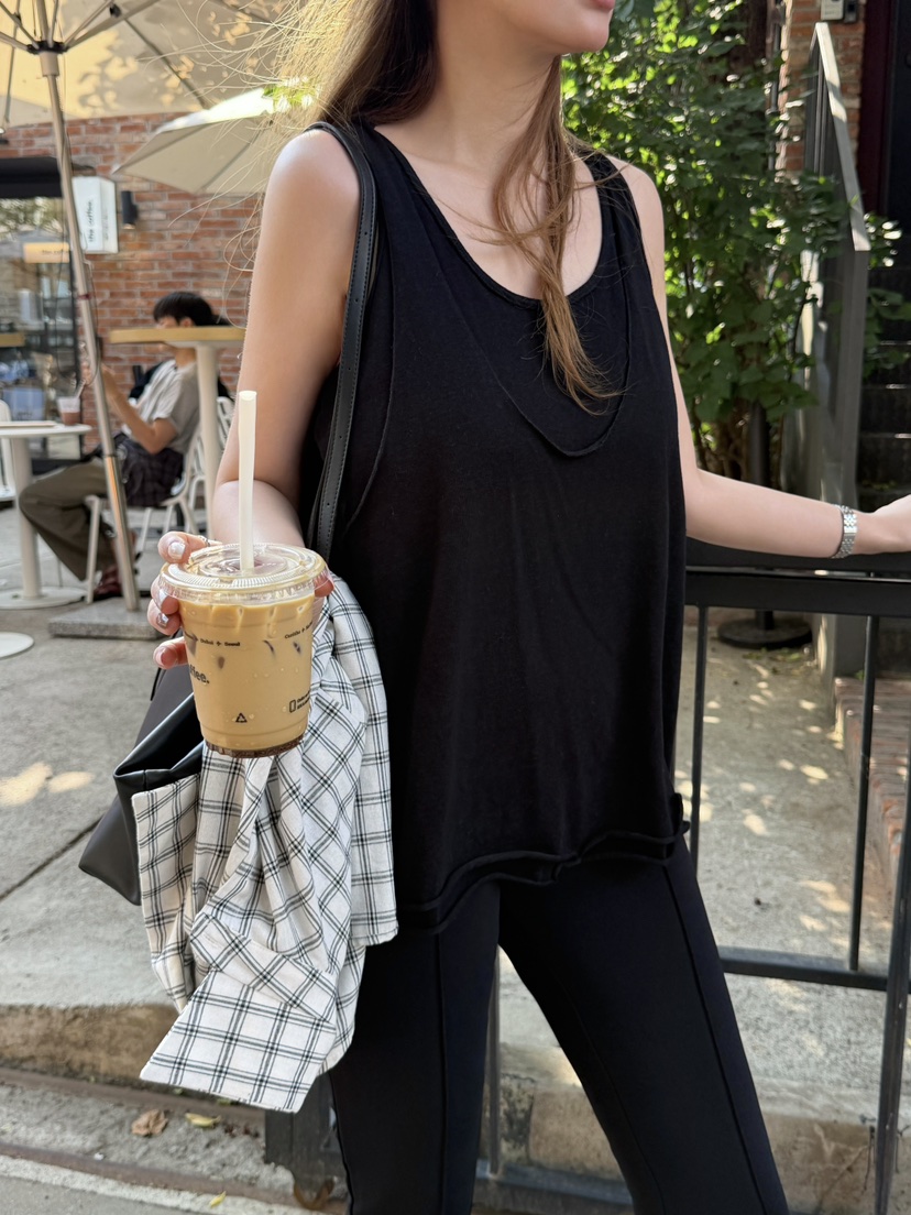 81 MARKET-L韓國代購女士新款26夏季休閑吊帶背心雙層無袖81 MARKET-L吊帶/背心