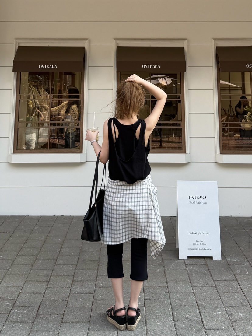81 MARKET-L韓國代購女士新款26夏季休閑吊帶背心雙層無袖81 MARKET-L吊帶/背心