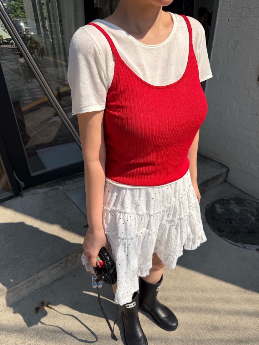 81 MARKET-L韓國直郵女裝新款26夏季休閑吊帶背心亞麻針織81 MARKET-L吊帶/背心
