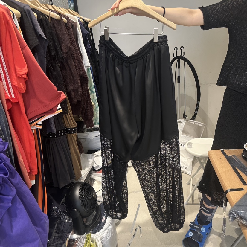 PARIS MATCH韓國東大門代購女裝新款熱賣休閑褲蕾絲絲綢PARIS MATCH休閑褲