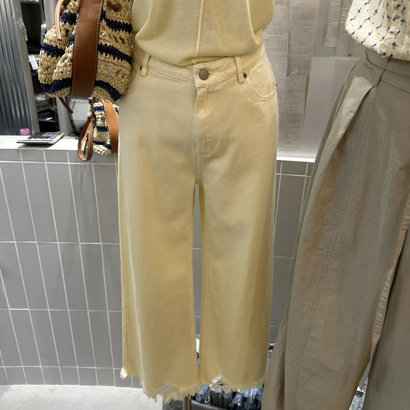 ALEGRE韓國直郵女裝新品26夏季人氣熱賣休閑褲水洗牛仔布ALEGRE休閑褲圖色1