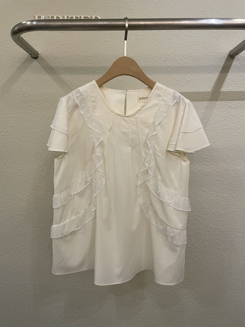 JUPITER韓國代購女士新款熱賣人氣26夏季推薦休閑襯衫蕾絲衫JUPITER襯衫/蕾絲衫圖色1