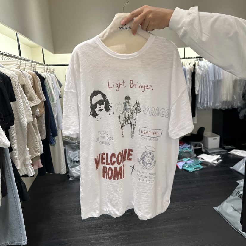 TOMGIRL韓國直郵女士新品人氣熱賣推薦時尚休閑26夏季T恤TOMGIRLT恤圖色1
