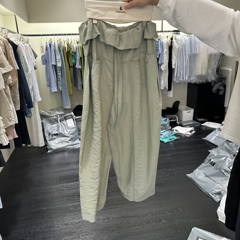 TOMGIRL韓國直郵女裝新款熱賣26夏季人氣時尚休閑休閑褲口袋TOMGIRL休閑褲圖色1
