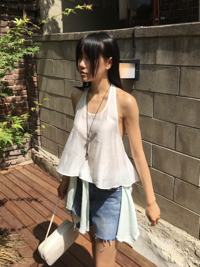 BAKING POWDER東大門實拍韓國女裝新品休閑吊帶背心圓點BAKING POWDER吊帶/背心