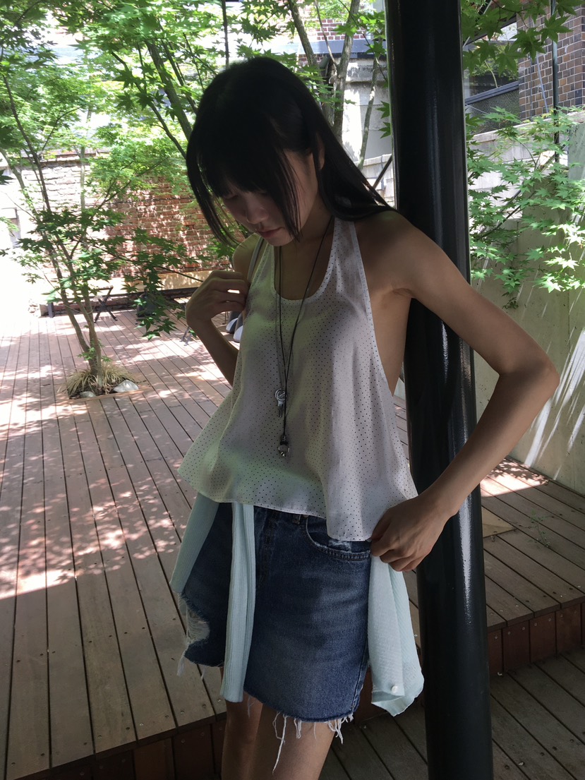 BAKING POWDER東大門實拍韓國女裝新品休閑吊帶背心圓點BAKING POWDER吊帶/背心