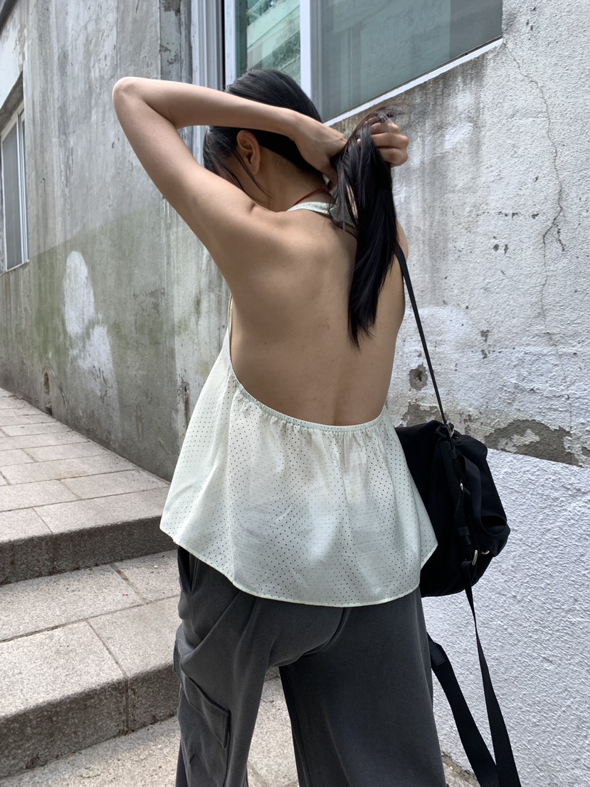 BAKING POWDER東大門實拍韓國女裝新品休閑吊帶背心圓點BAKING POWDER吊帶/背心