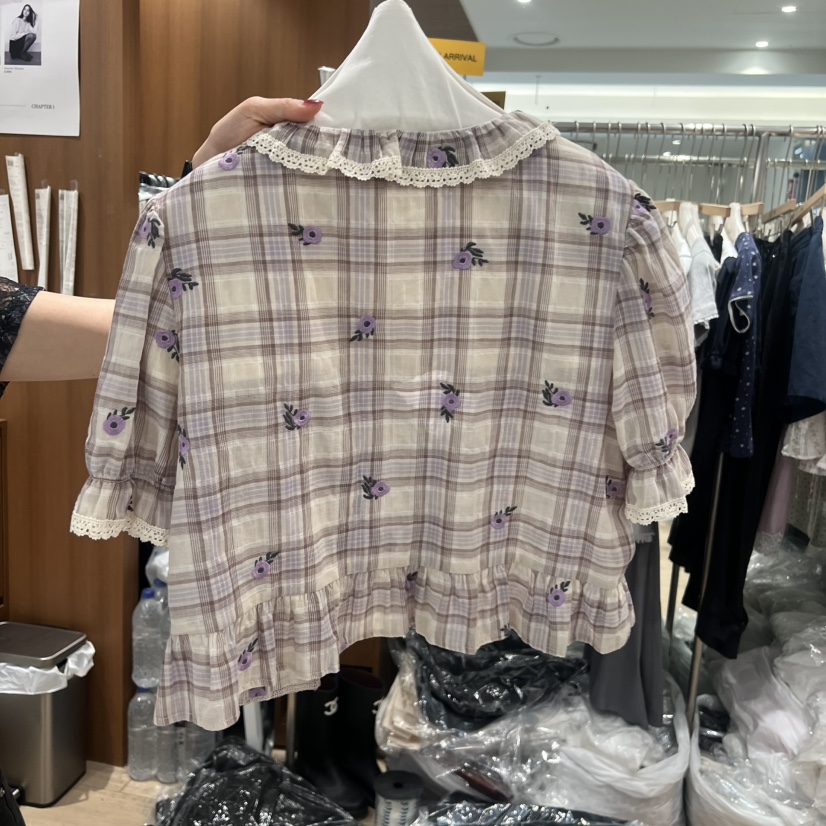 OGI韓國東大門直郵女裝新品26夏季時尚休閑熱賣襯衫蕾絲衫FLat OGI襯衫/蕾絲衫