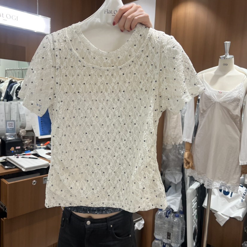 OGI韓國直郵女裝新品時尚26夏季人氣推薦休閑熱賣襯衫蕾絲衫FLat OGI襯衫/蕾絲衫圖色2