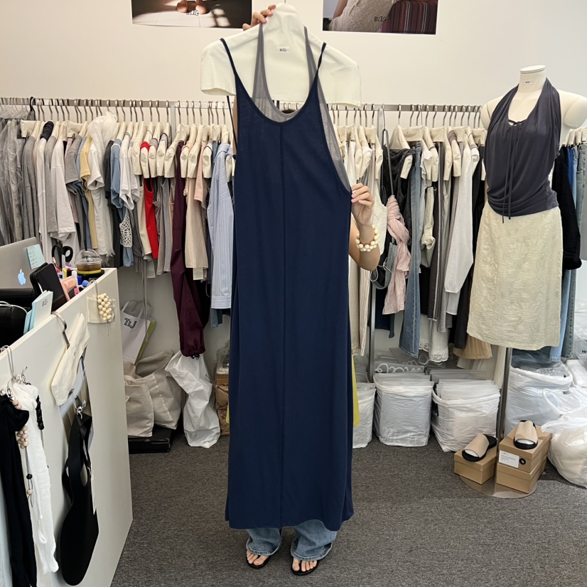 MAG韓國直郵女士新品推薦人氣時尚連衣裙不含內搭OPS假兩件SALONDEMAG連衣裙圖色1
