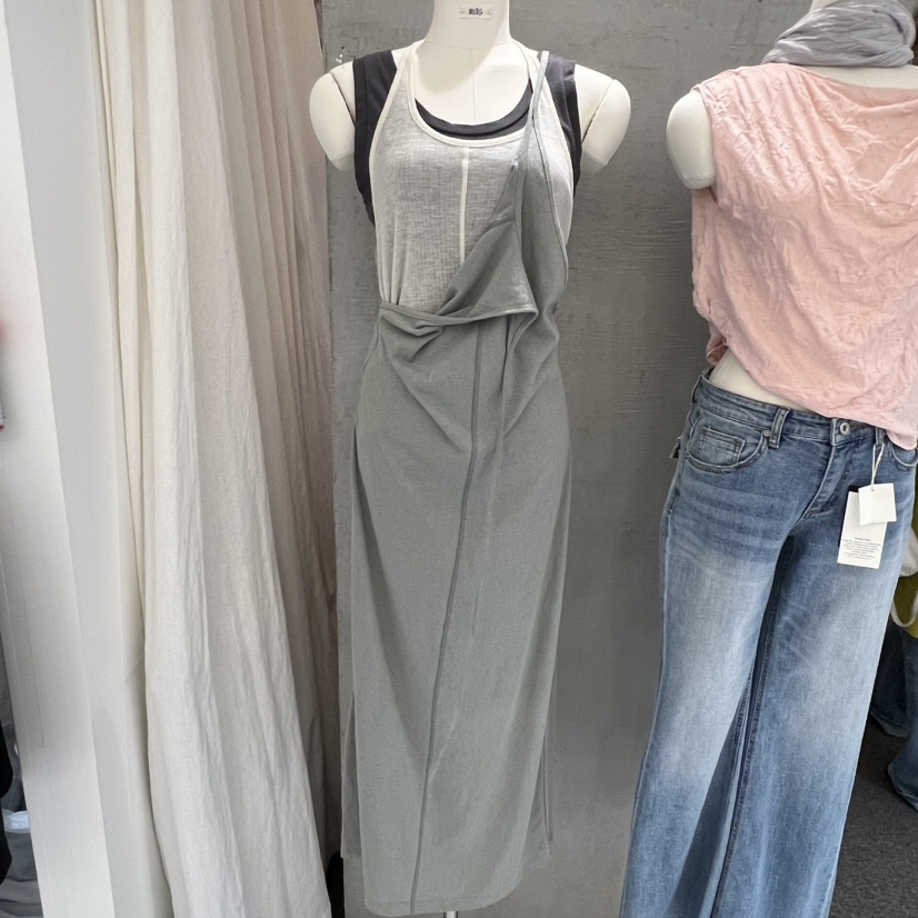 MAG韓國直郵女士新品推薦人氣時尚連衣裙不含內搭OPS假兩件SALONDEMAG連衣裙圖色2