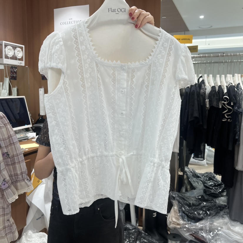 OGI韓國直郵女士新品休閑26夏季熱賣推薦時尚人氣襯衫蕾絲衫FLat OGI襯衫/蕾絲衫圖色1