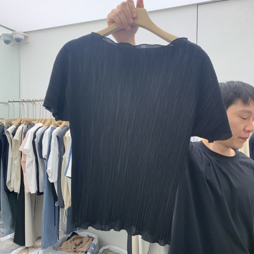 MOI-A韓國東大門直郵女士新品推薦休閑26夏季T恤插肩袖褶裥MOI-AT恤圖色3