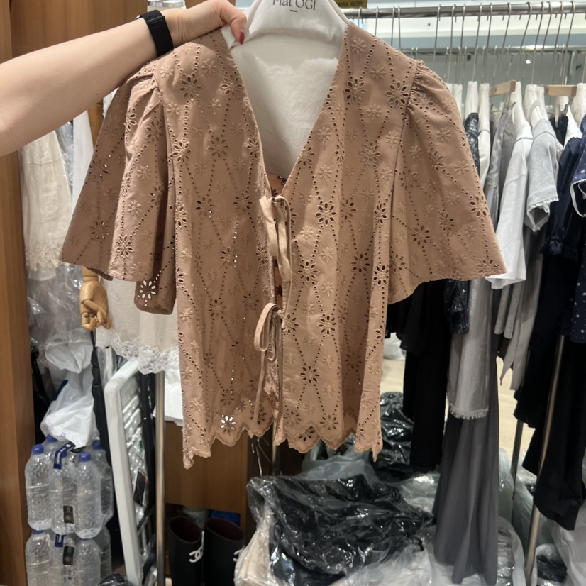 OGI韓國東大門直郵女士新品休閑26夏季人氣時尚襯衫蕾絲衫FLat OGI襯衫/蕾絲衫圖色1