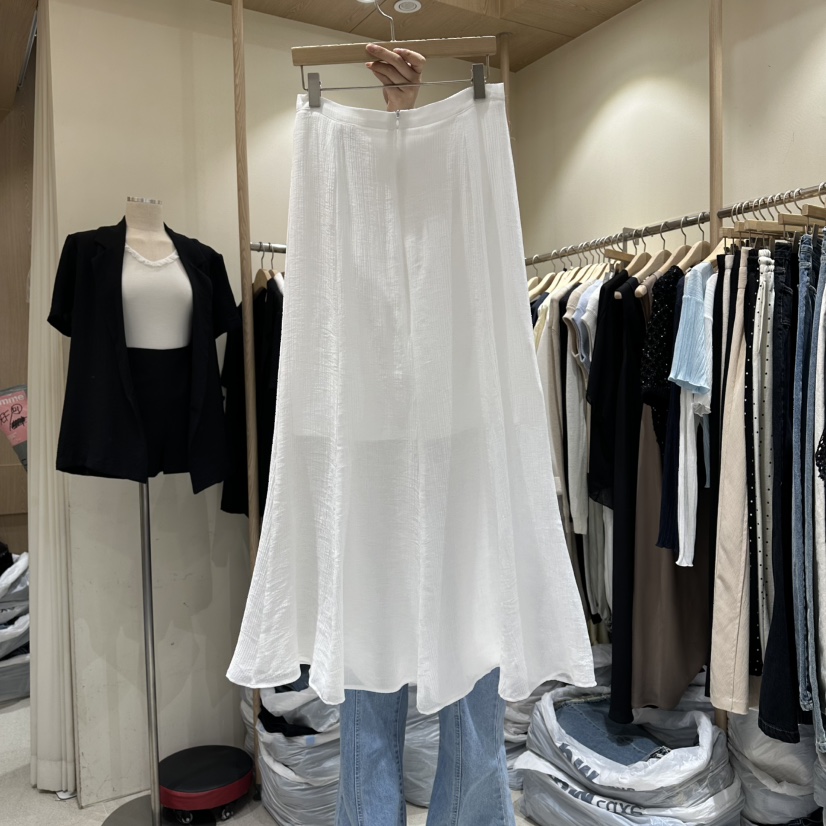 VINTAGE VIBE韓國東大門代購女士新品推薦時尚人氣長裙透明VINTAGE VIBE長裙