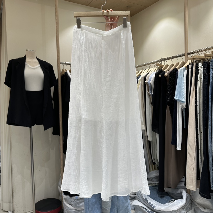 VINTAGE VIBE韓國東大門代購女士新品推薦時尚人氣長裙透明VINTAGE VIBE長裙圖色1
