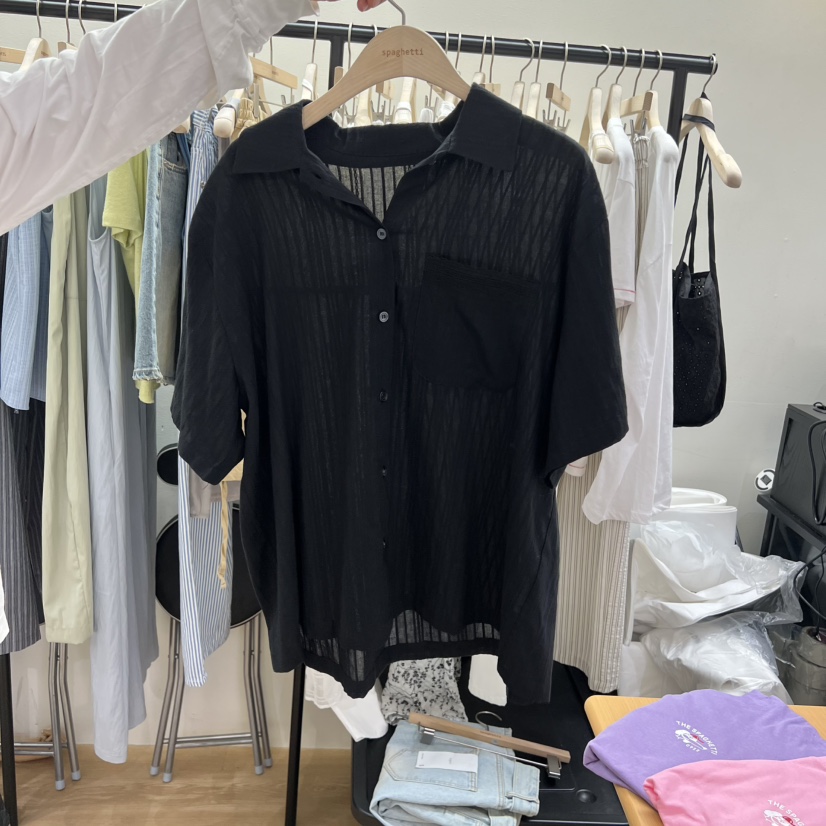 SPAGHETTI韓國東大門直郵女士新品熱賣休閑推薦襯衫蕾絲衫spaghetti襯衫/蕾絲衫圖色2