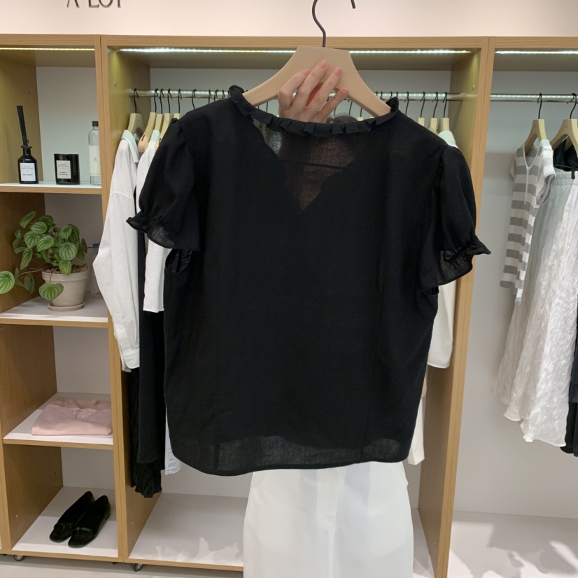ALOT韓國代購女士新款休閑人氣熱賣時尚推薦26夏季襯衫蕾絲衫A LOT襯衫/蕾絲衫