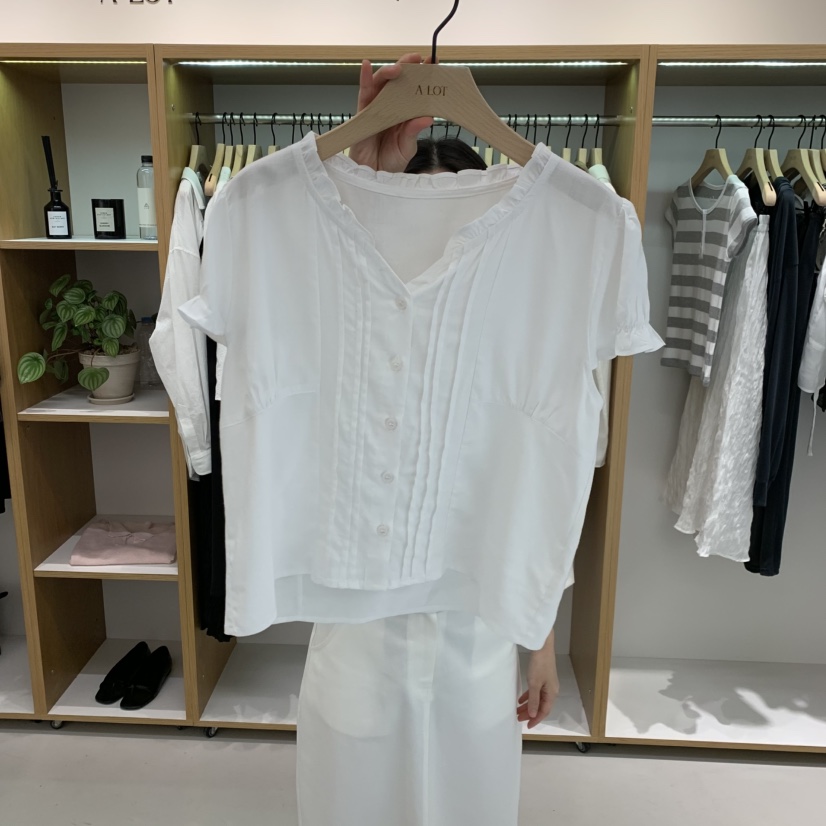 ALOT韓國代購女士新款休閑人氣熱賣時尚推薦26夏季襯衫蕾絲衫A LOT襯衫/蕾絲衫圖色2