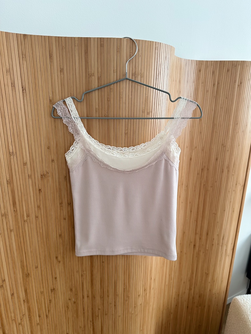 MARKE-P韓國代購女裝新款26夏季吊帶背心撞色蕾絲雙層無袖MARKE-P吊帶/背心