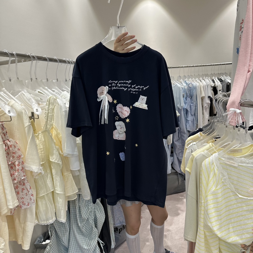 MIMME/LOOKK韓國東大門代購女裝新款時尚推薦休閑26夏季T恤MIMME/LOOKKT恤圖色2