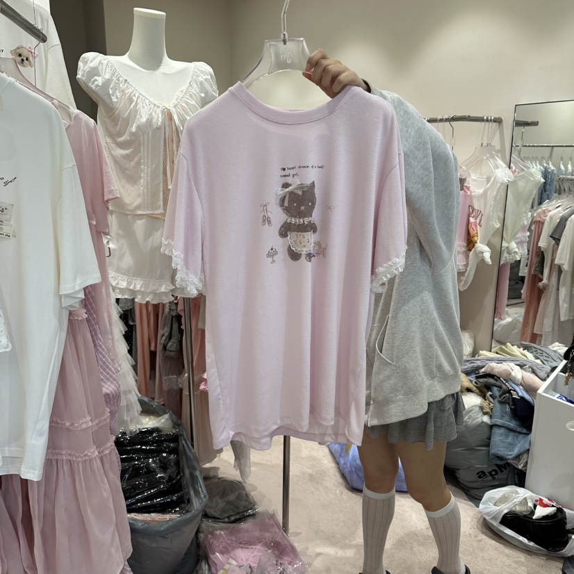 MIMME/LOOKK韓國東大門代購女裝新品時尚推薦人氣熱賣T恤MIMME/LOOKKT恤圖色2