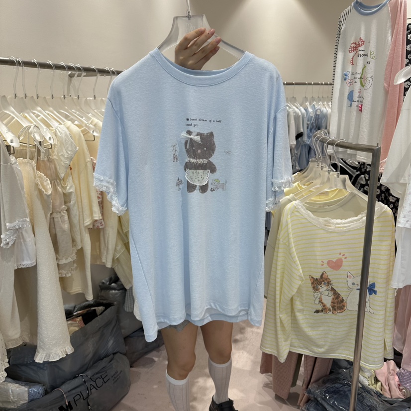 MIMME/LOOKK韓國東大門代購女裝新品時尚推薦人氣熱賣T恤MIMME/LOOKKT恤圖色4