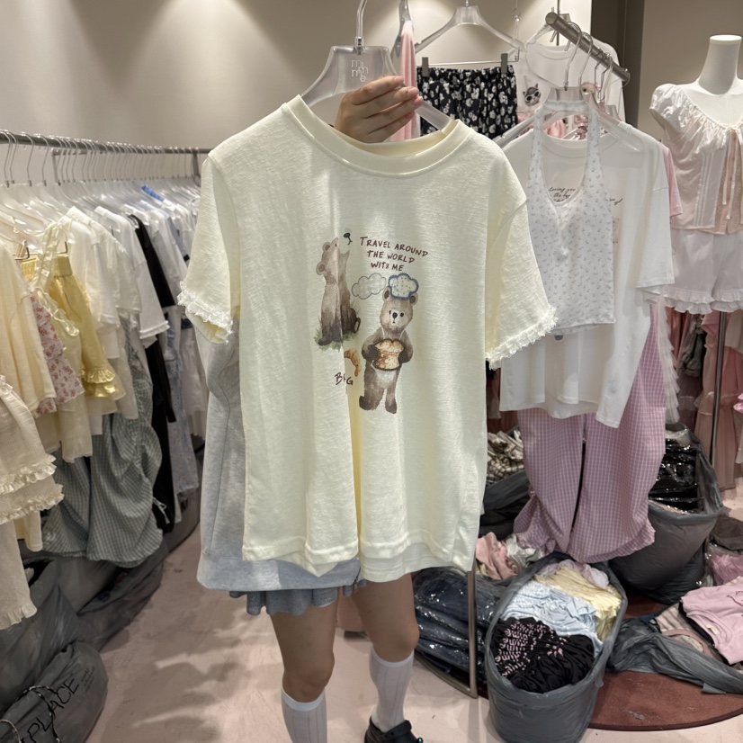 MIMME/LOOKK韓國東大門代購女裝新款推薦26夏季熱賣休閑T恤MIMME/LOOKKT恤圖色2