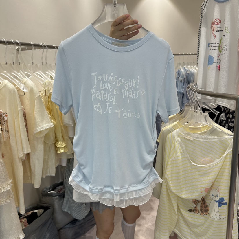 MIMME/LOOKK韓國直郵女士新品26夏季人氣熱賣休閑時尚T恤MIMME/LOOKKT恤圖色1