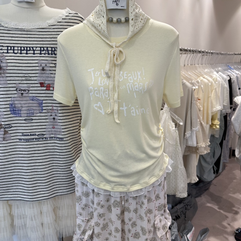 MIMME/LOOKK韓國直郵女士新品26夏季人氣熱賣休閑時尚T恤MIMME/LOOKKT恤圖色2