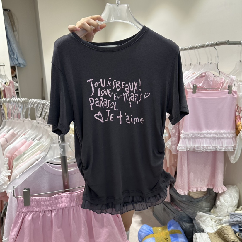 MIMME/LOOKK韓國直郵女士新品26夏季人氣熱賣休閑時尚T恤MIMME/LOOKKT恤圖色4