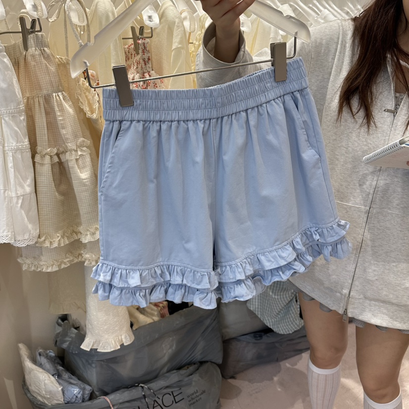 MIMME/LOOKK韓國直郵女裝新品熱賣休閑人氣短褲荷葉邊短款MIMME/LOOKK短褲圖色4
