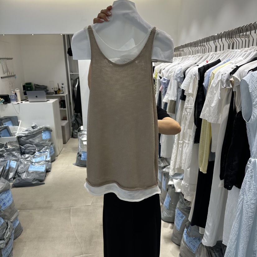 RICH SISTER韓國代購女裝新品26夏季吊帶背心假兩件雙面RICH SISTER吊帶/背心