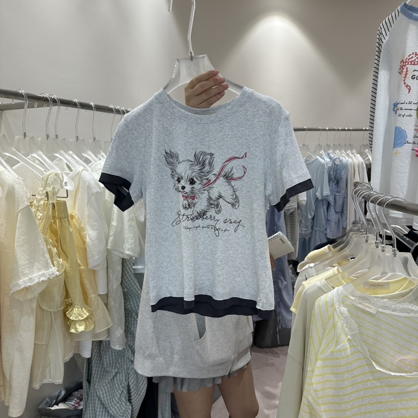 MIMME/LOOKK東大門實拍韓國女士新品26夏季休閑熱賣T恤撞色MIMME/LOOKKT恤圖色2