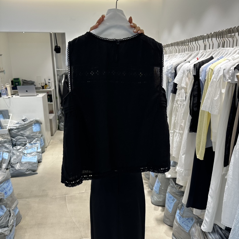 RICH SISTER韓國直郵女裝新款熱賣人氣吊帶背心蕾絲亞麻RICH SISTER吊帶/背心