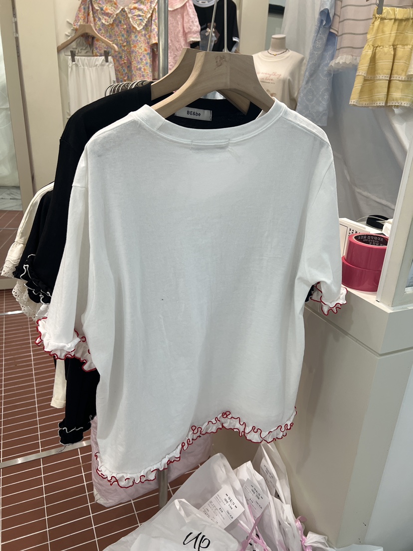 BE&amp;BE韓國東大門代購女裝新品26夏季熱賣人氣T恤絲帶BE&beT恤