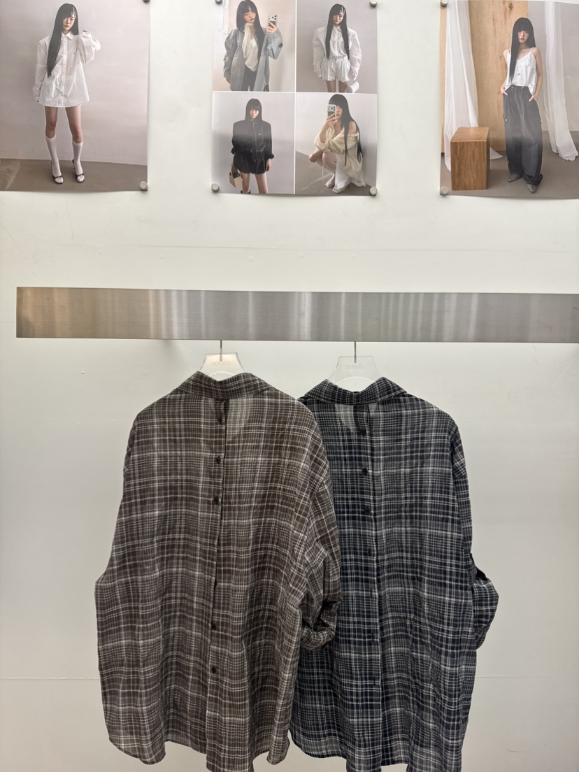 AMOOD韓國代購女士新品休閑人氣推薦熱賣時尚襯衫蕾絲衫格子AMOOD襯衫/蕾絲衫
