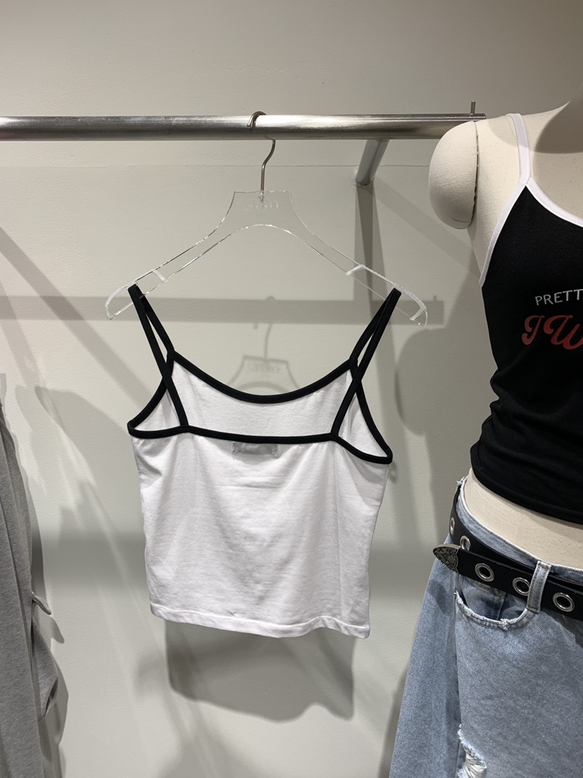 OKIE東大門實拍韓國女士新品人氣熱賣推薦吊帶背心撞色無袖OKIE吊帶/背心