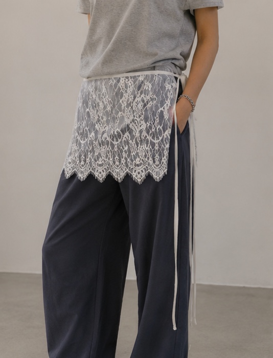 COME OPEN/HAPER韓國直郵女裝新品時尚人氣短裙腰帶蕾絲CMOP/COME OPEN-HAPER短裙