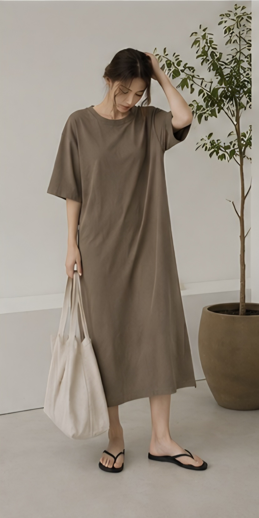 COME OPEN/HAPER韓國代購女士新品時尚推薦熱賣連衣裙亞麻CMOP/COME OPEN-HAPER連衣裙
