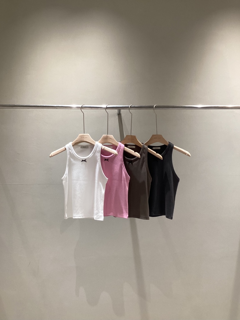 NEAR LEAP-P韓國東大門直郵女裝新品推薦吊帶背心緞帶羅紋NEAR LEAP/The N:L吊帶/背心