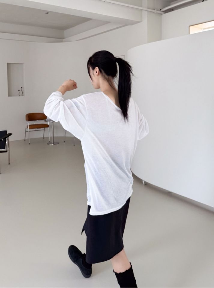 LIVE FOREVER韓國東大門代購女士新款熱賣長袖T恤不含內搭LIVE FOR_EVER-2件起長袖T恤