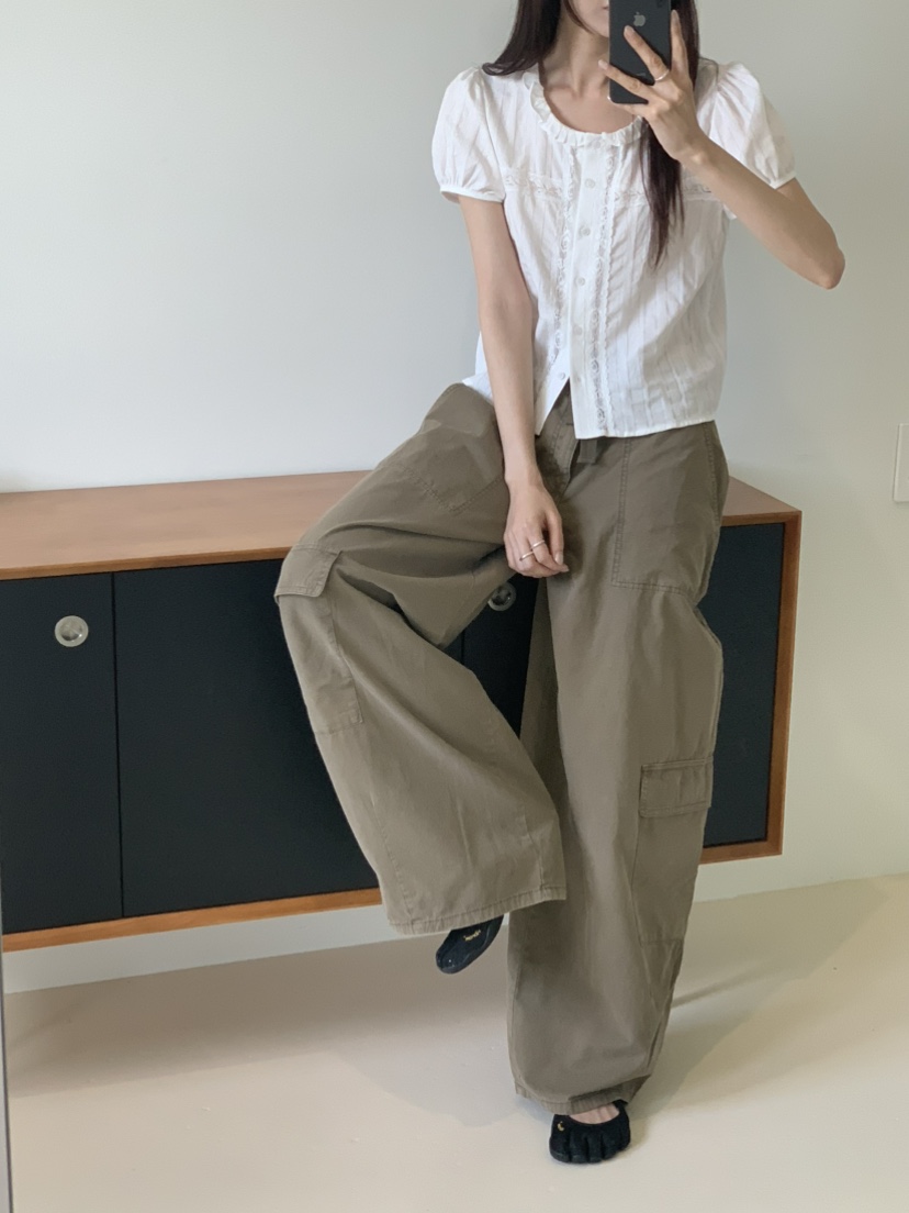 OURS韓國代購女士新款熱賣推薦人氣休閑時尚26夏季襯衫蕾絲衫OURS襯衫/蕾絲衫