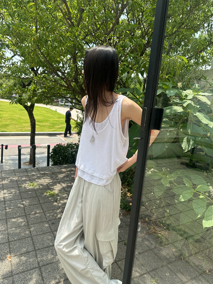 BOWIE韓國直郵實拍女士新品時尚推薦26夏季吊帶背心雙層無袖BOWIE吊帶/背心