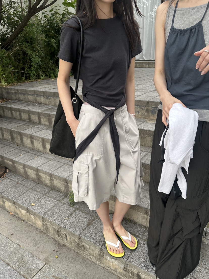 BOWIE東大門實拍韓國女士新品時尚26夏季推薦熱賣短褲工裝BOWIE短褲