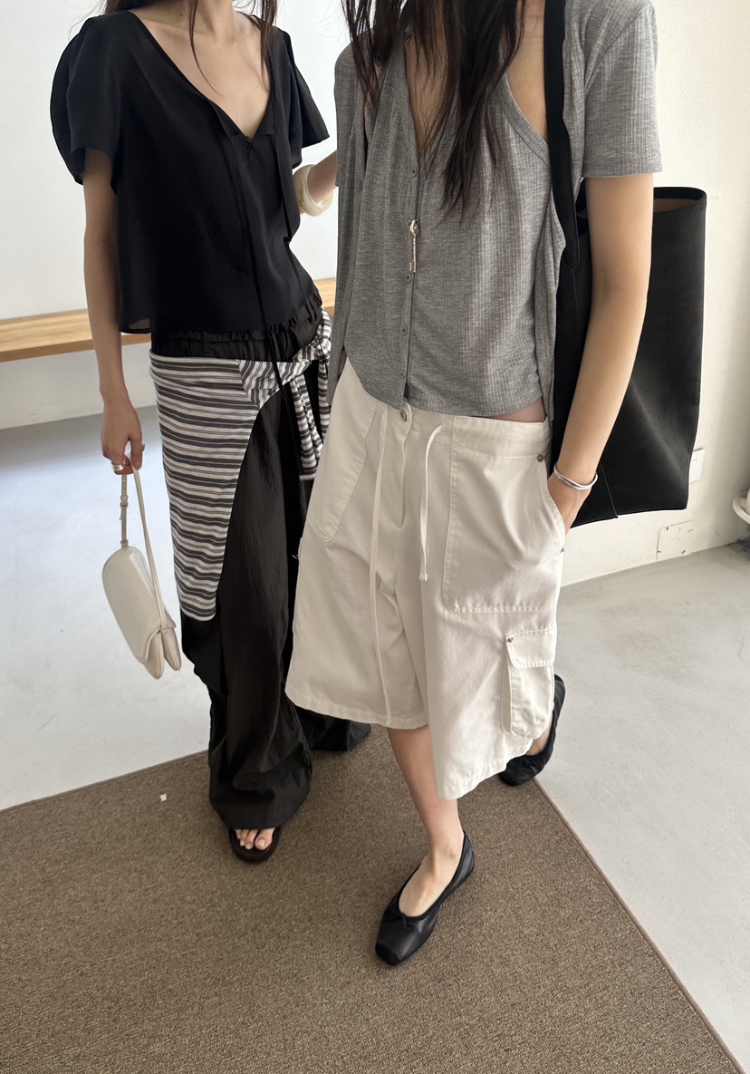 BOWIE東大門實拍韓國女士新品時尚26夏季推薦熱賣短褲工裝BOWIE短褲