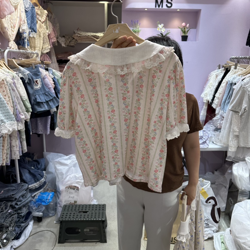 MS韓國直郵女裝新款時尚26夏季熱賣人氣推薦休閑襯衫蕾絲衫MS襯衫/蕾絲衫